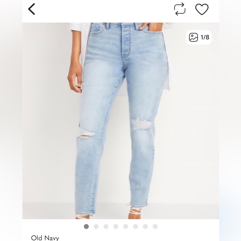 Old Navy Light Blue Skinny Jeans with Knee Rips
